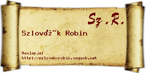 Szlovák Robin névjegykártya